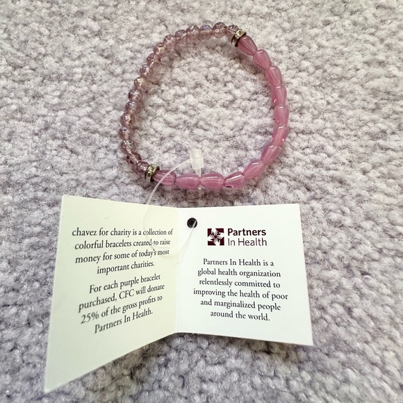 NWT Charity Purple Beaded Bracelet - Picture 3 of 7